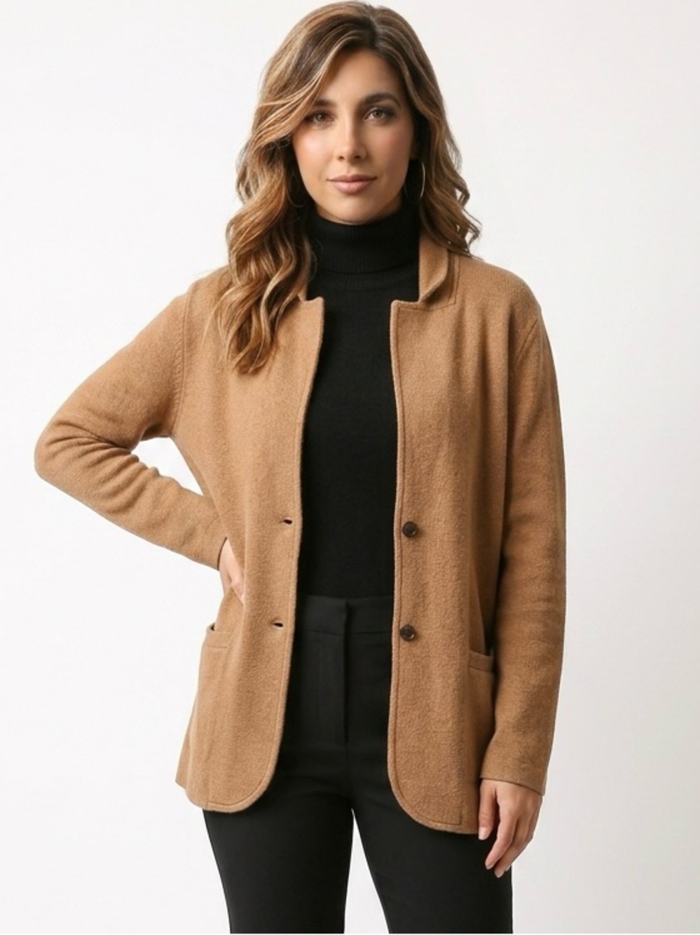 J.Crew Women's Camel Button-Front Jacket Sz/ L